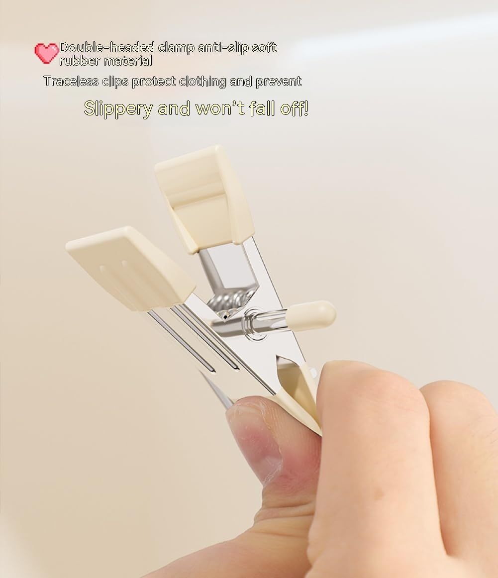 10 Pcs Space-Saving , Head Clamp Dipped Hanger for Closet Hooks Garment Clip view 5