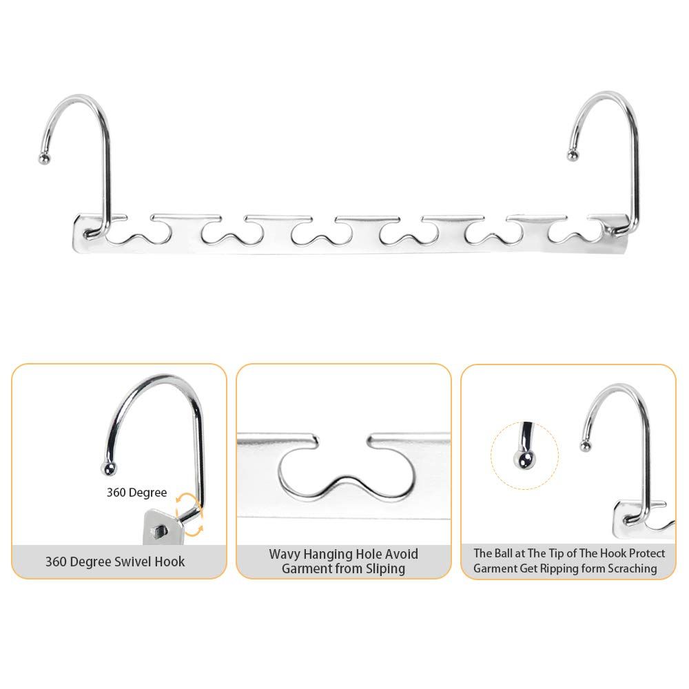 6pcs Magic Clothing Sturdy Metal Hangers Wardrobe Closet Organizer Space view 2