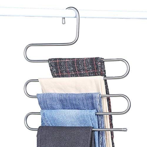 Trousers Rack Closet Hangers Stainless Steel S-Type Pants Hangers Multi Layer view 2