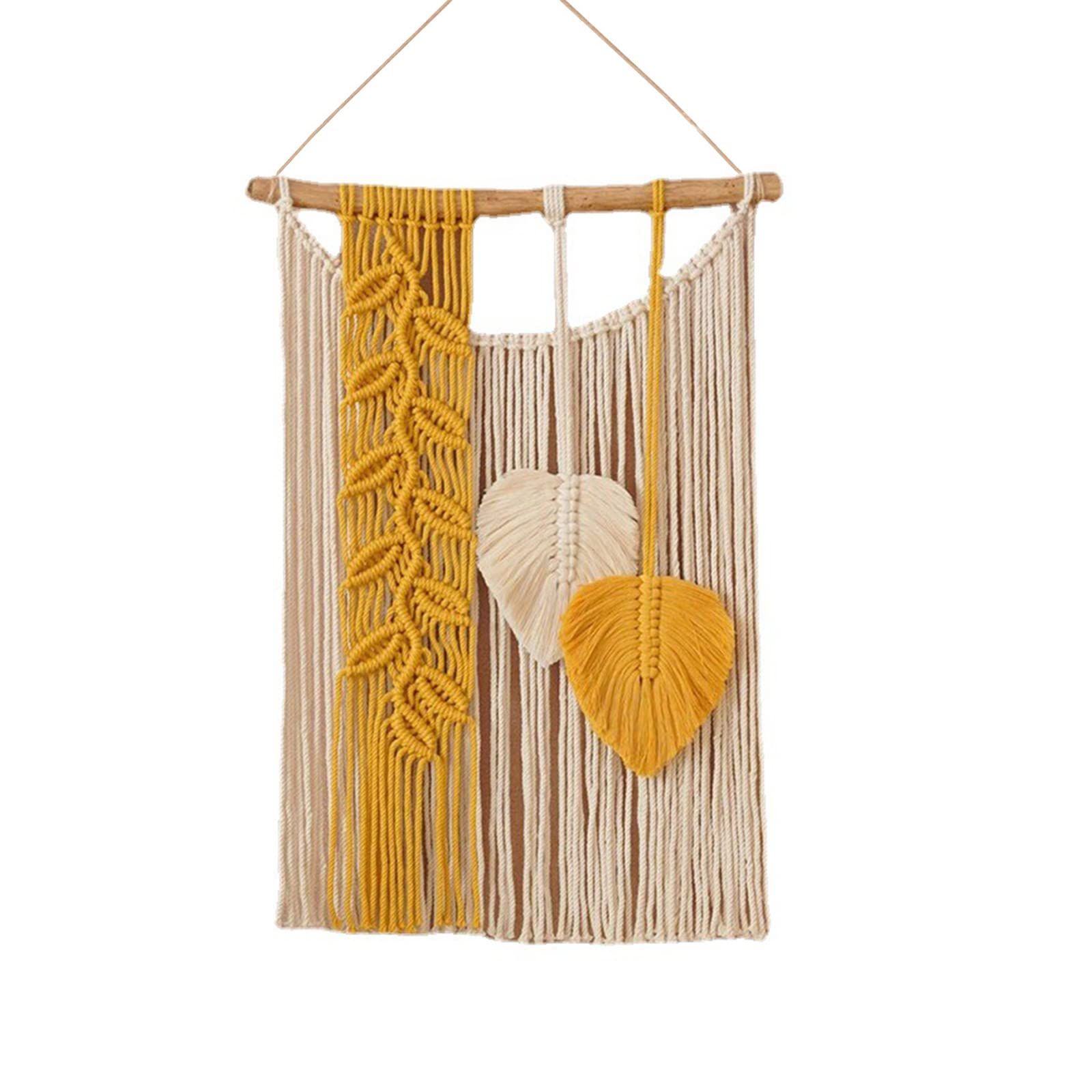 Wall Hanging Decor Woven Leaf Tassels Wall Decor Modern Wall Art for Bedroom