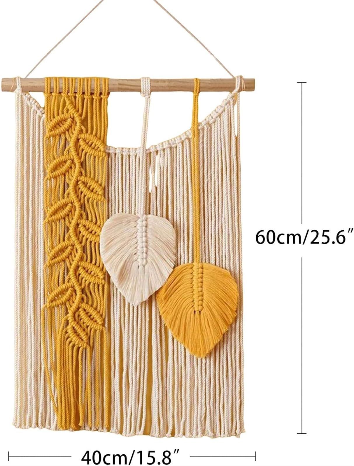 Wall Hanging Decor Woven Leaf Tassels Wall Decor Modern Wall Art for Bedroom view 4