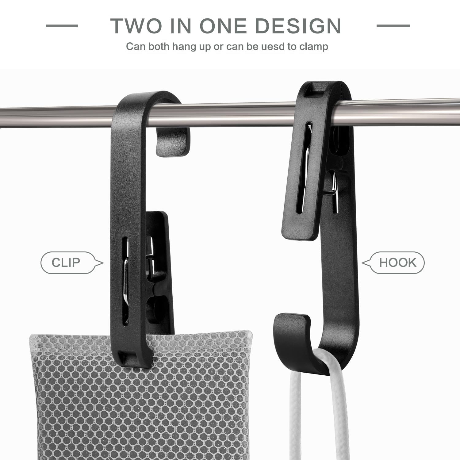 Laundry Hooks with Clips Hanger Closet Organizer Clamps Socks Boot Bras Towels view 2