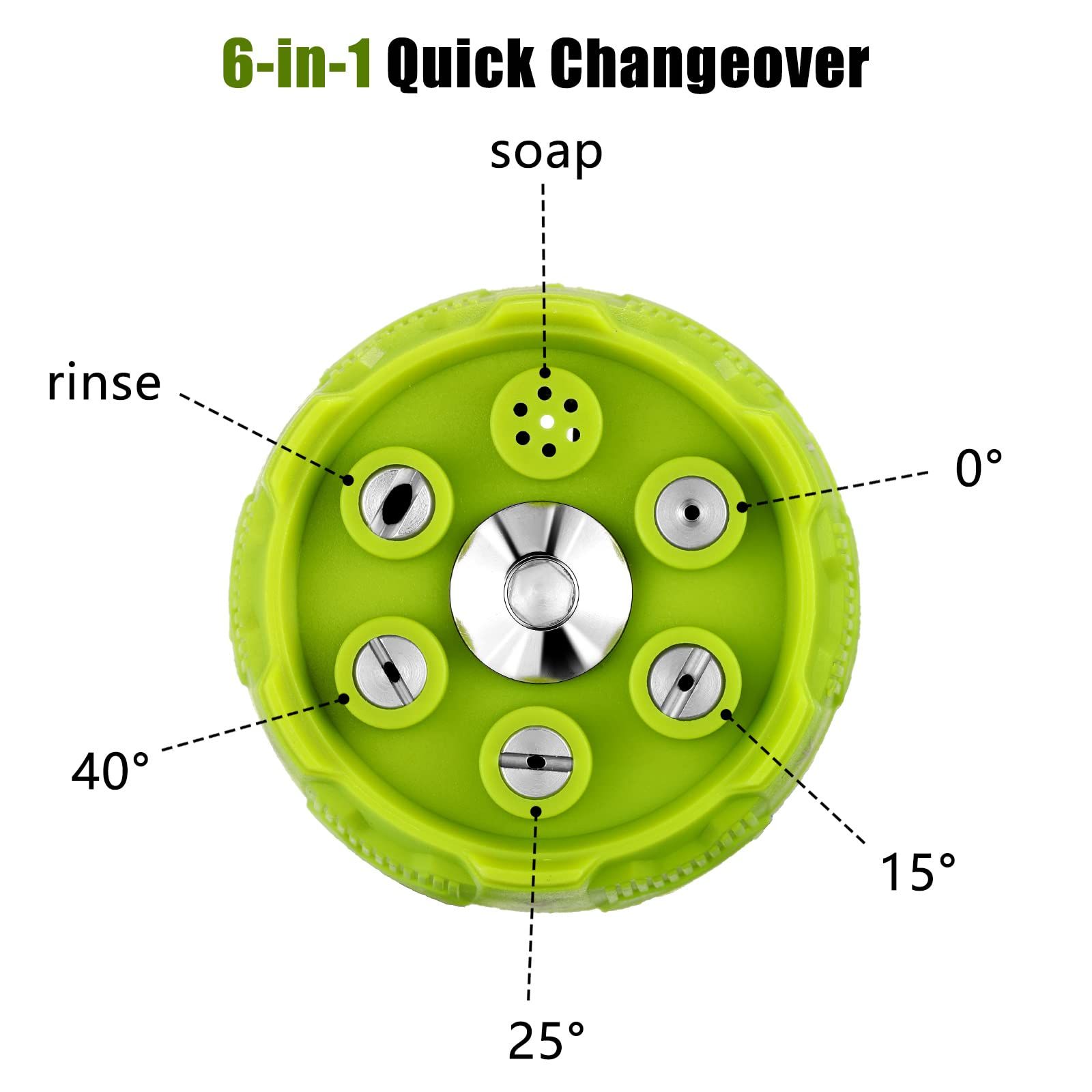 2 Pack 6 in 1 Pressure Washer Nozzles with 1/4 Inch Quick Changeover and view 2