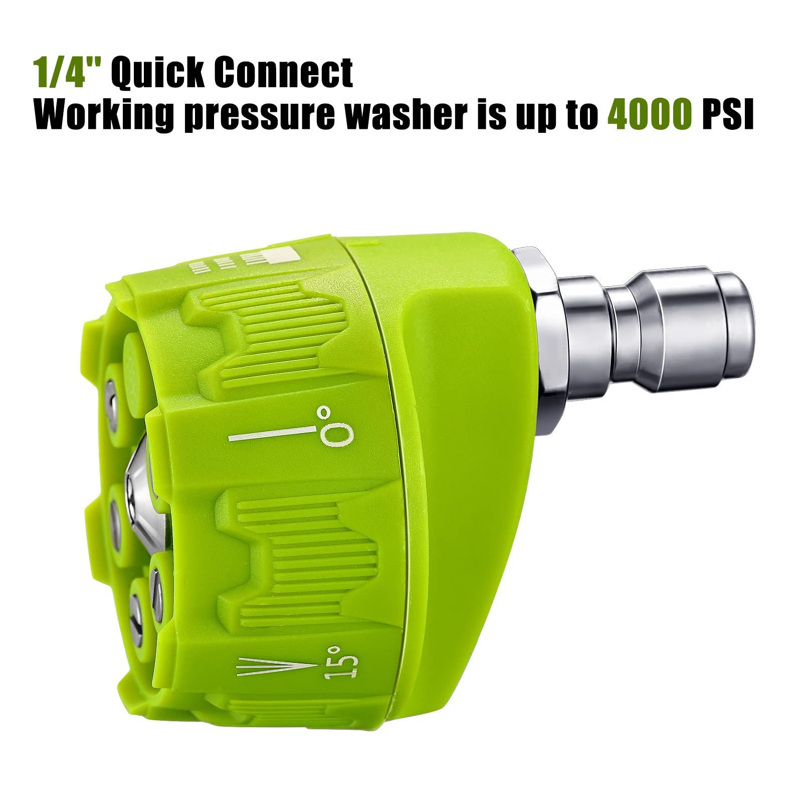 2 Pack 6 in 1 Pressure Washer Nozzles with 1/4 Inch Quick Changeover and view 3