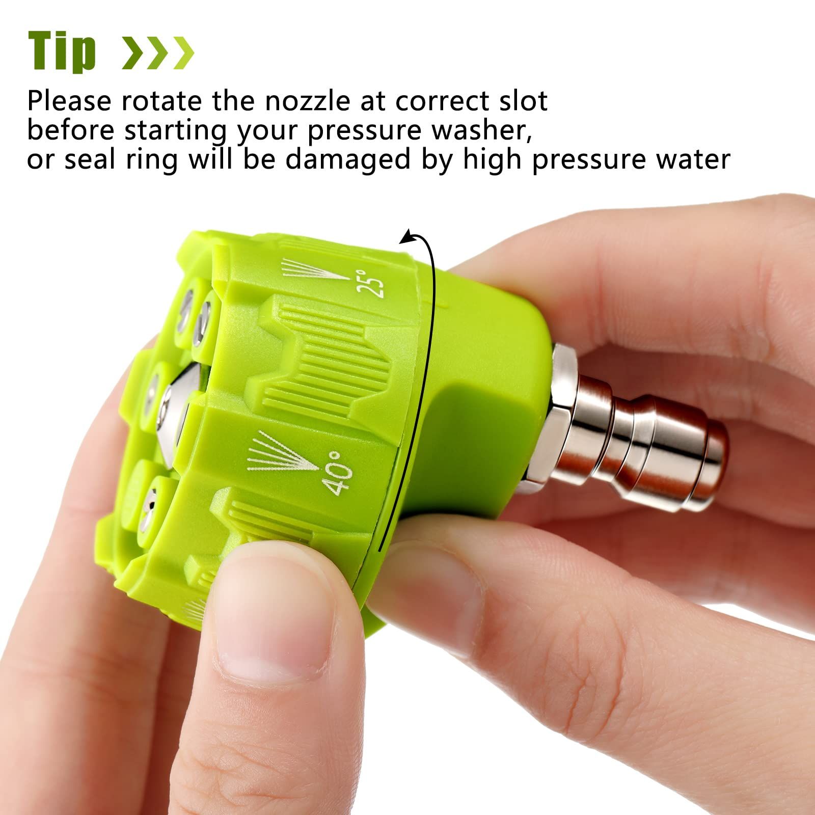 2 Pack 6 in 1 Pressure Washer Nozzles with 1/4 Inch Quick Changeover and view 4