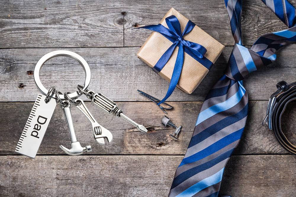 Keychain with Ruler Hammer Wrench Screwdriver Gifts for Dad view 3