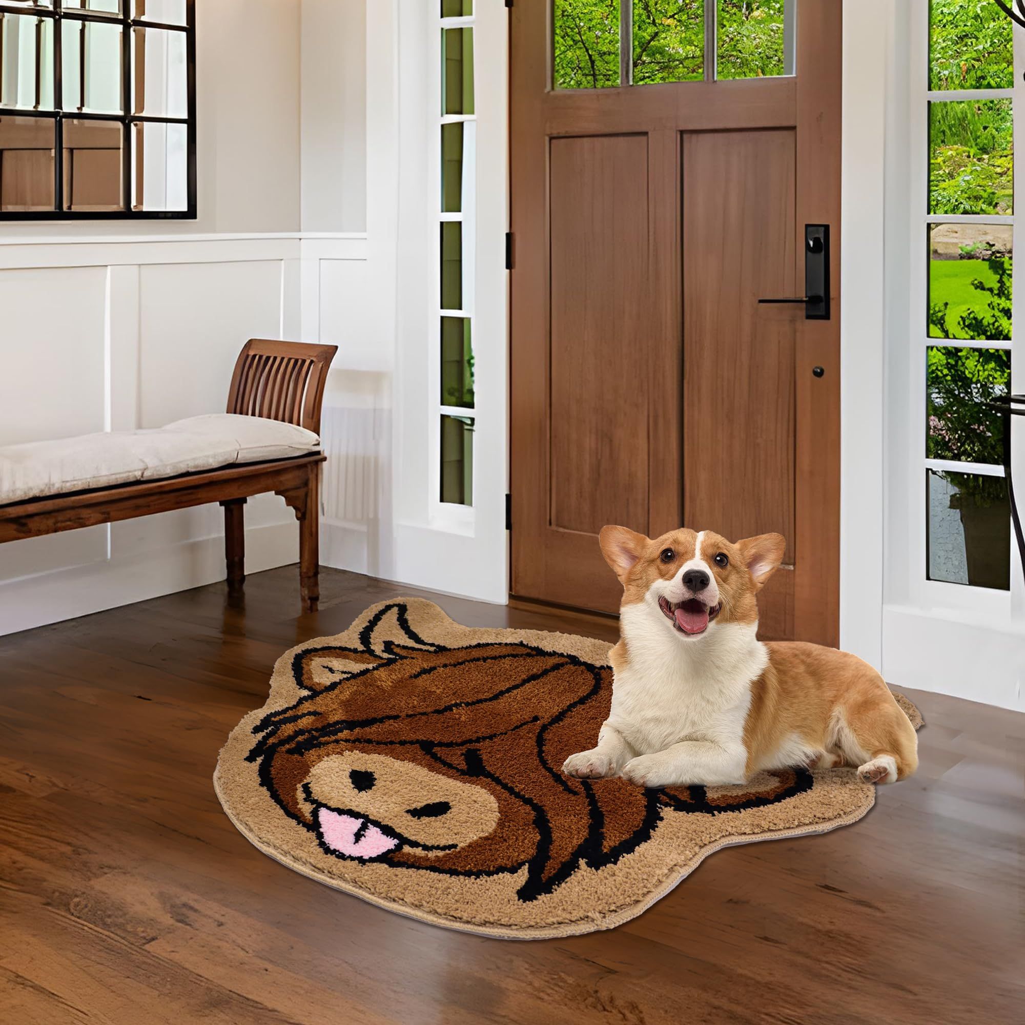 Highland Cow Bath Mat Cow Bathroom Rug Western Animal Shaped Rug Non Slip view 3