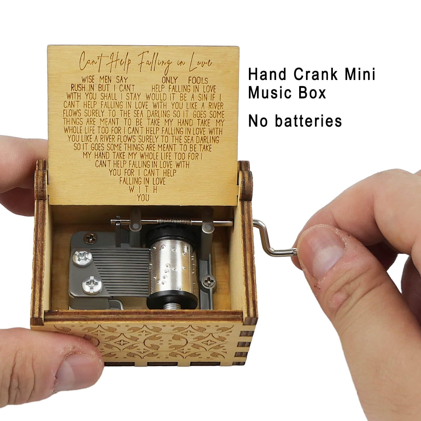 Wooden Music Boxes, Can’t Help Falling in Love Music , Gifts for Husband view 5