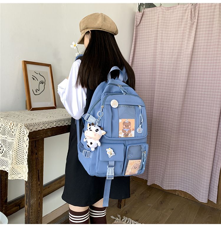 Blue Backpack for Girls Cute Fashion Travel Backpacks Bookbag School College view 3