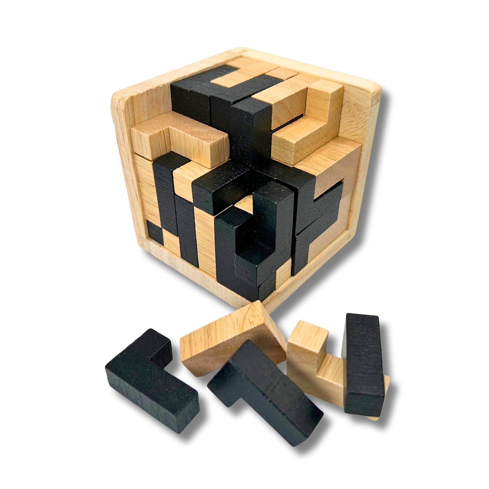 Wooden Brain Teaser Puzzle Cube: Cool Office Gadgets for Desk