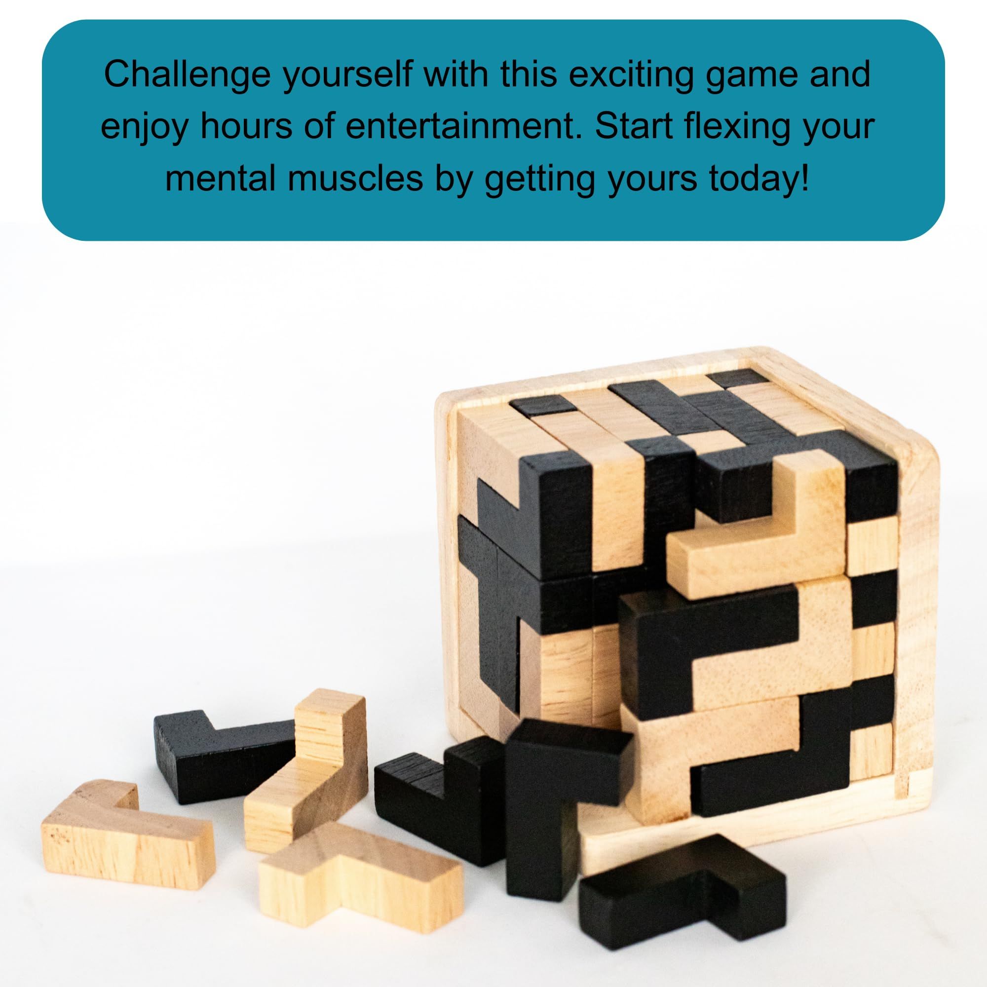 Wooden Brain Teaser Puzzle Cube: Cool Office Gadgets for Desk view 3