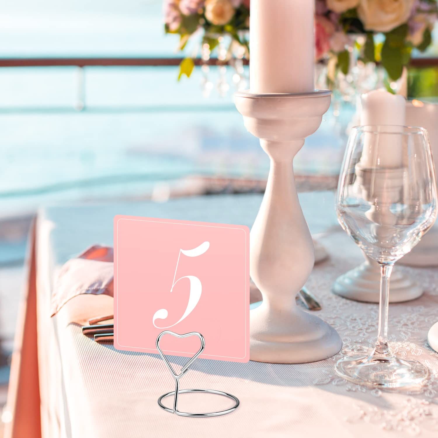 26pcs Card Holder Stand - Metallic Table Number Holders view 2