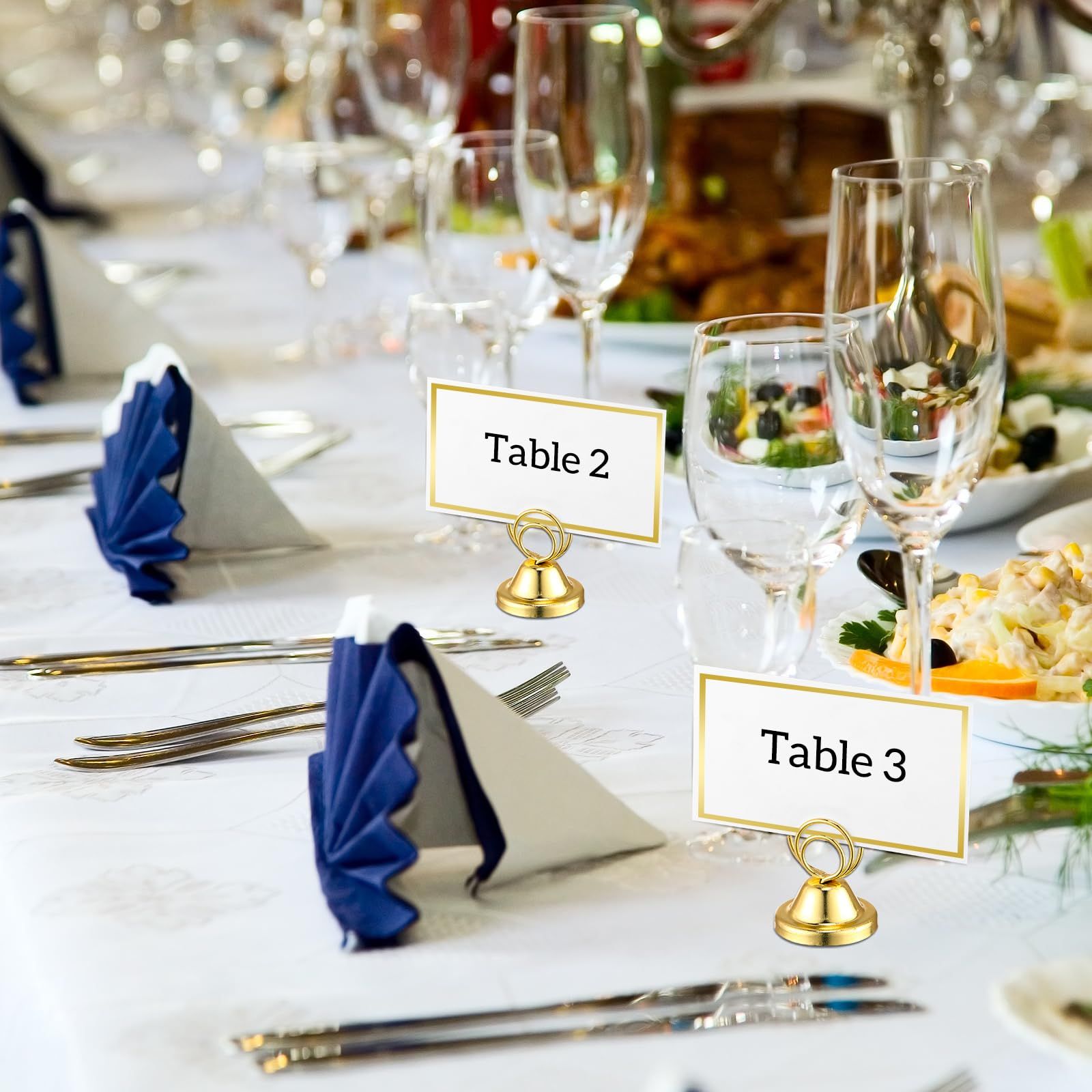 24 Pcs Gold Table Number Holders Wire Picture Holder Small Size Table Card view 2