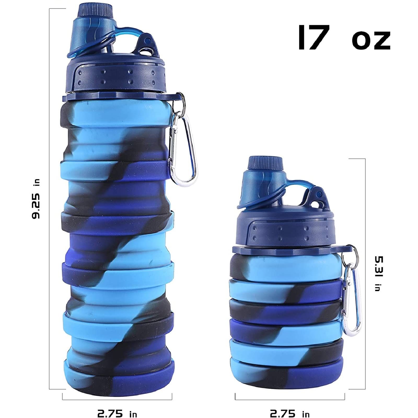 Collapsible Silicone Sports Water Bottle view 3