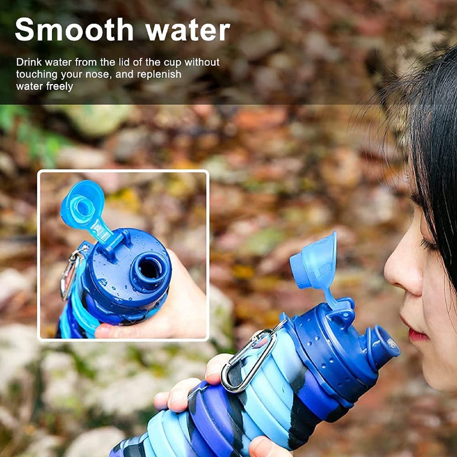 Collapsible Silicone Sports Water Bottle view 4