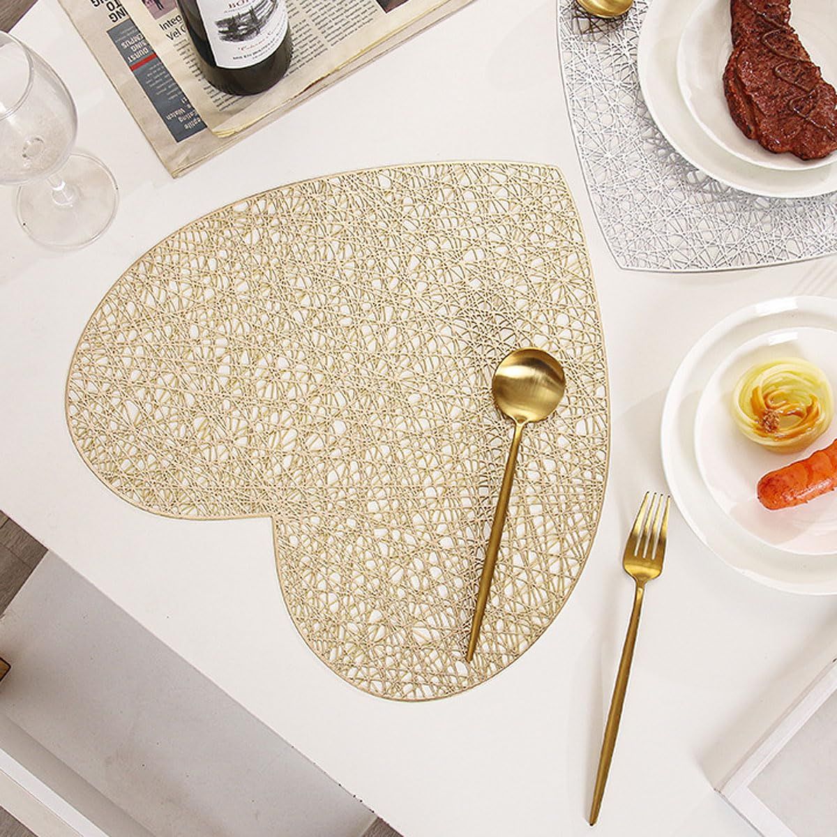 15 Inch Metallic Vinyl Valentine's Day Christmas Festival Lunch Mats Holiday view 3