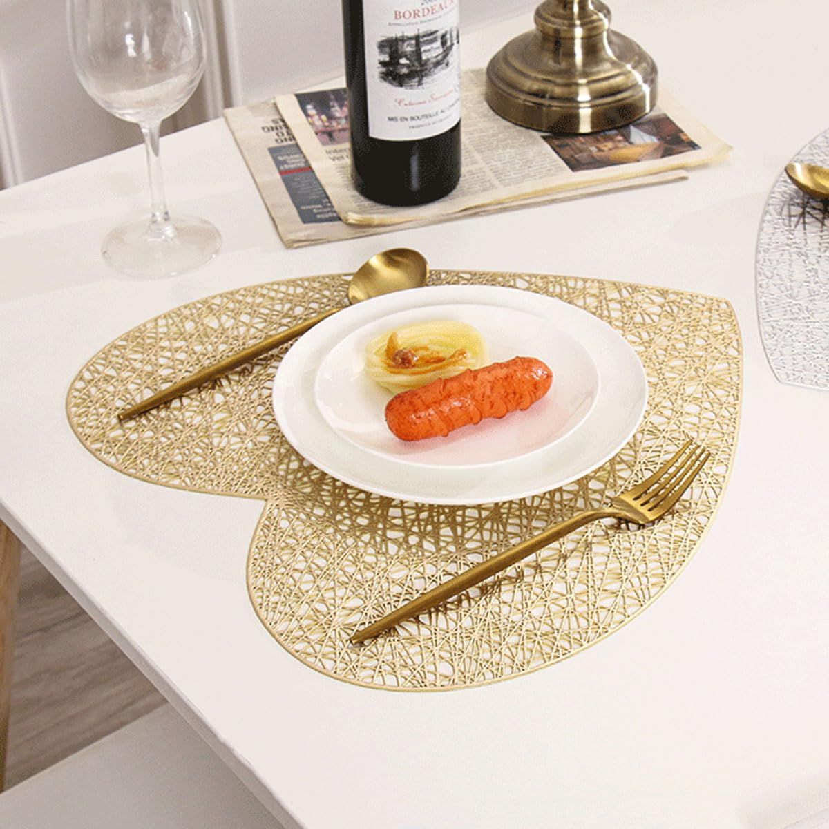 15 Inch Metallic Vinyl Valentine's Day Christmas Festival Lunch Mats Holiday view 4