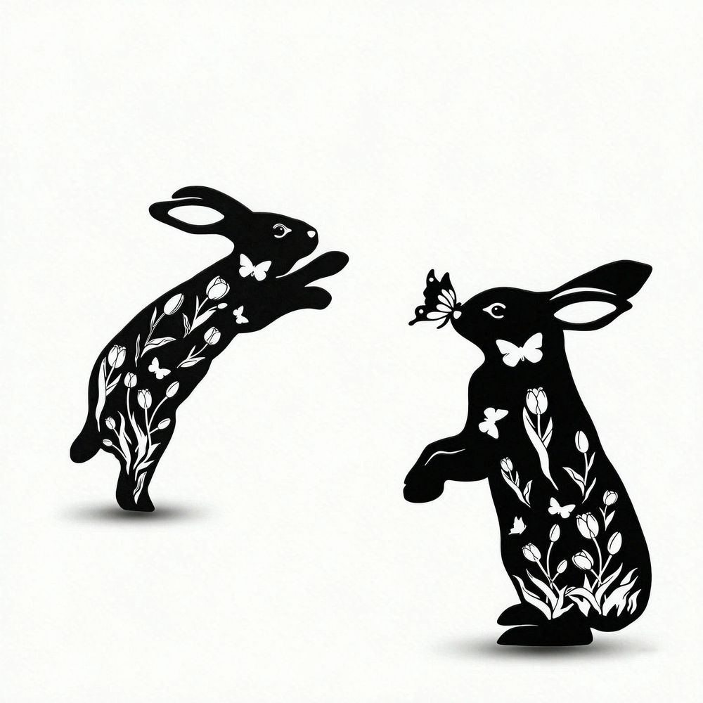 Metal Rabbit Spring Tulip Stakes Rabbit Decorative Garden Stakes
