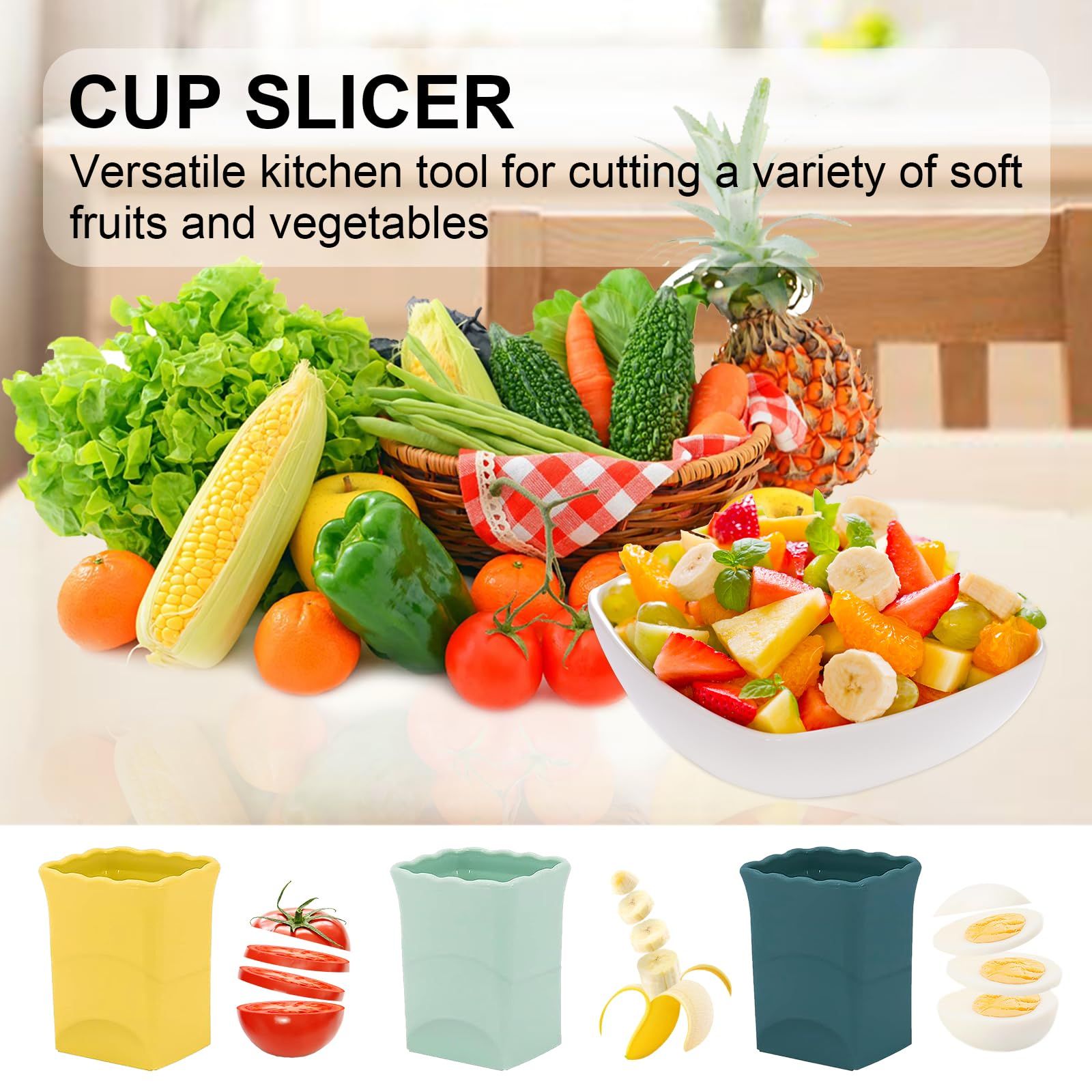 3-PCS Cup Slicer Strawberry Cutter: Fruit Cup Cutter Slicer view 3