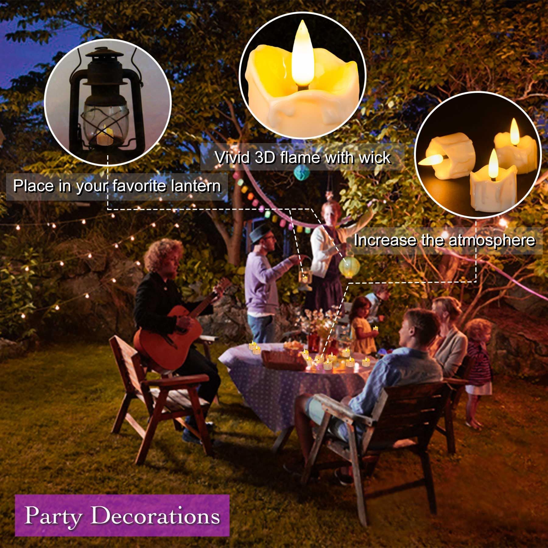 12 Pack Timer Tea Light Battery Operated view 2