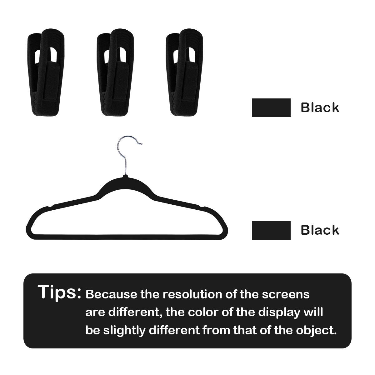 Thin Velvet Hangers Clips view 2
