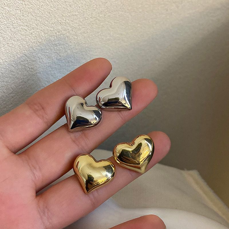2pairs Chunky Gold Rectangle Stud Earrings for Women Extra Large Drop Earring view 2