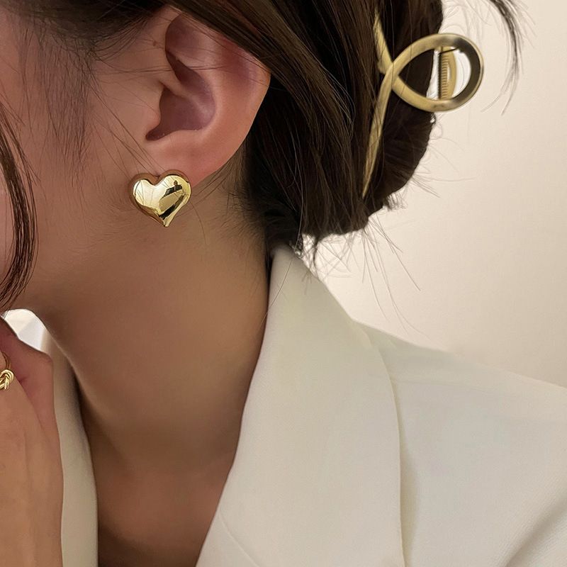 2pairs Chunky Gold Rectangle Stud Earrings for Women Extra Large Drop Earring view 4
