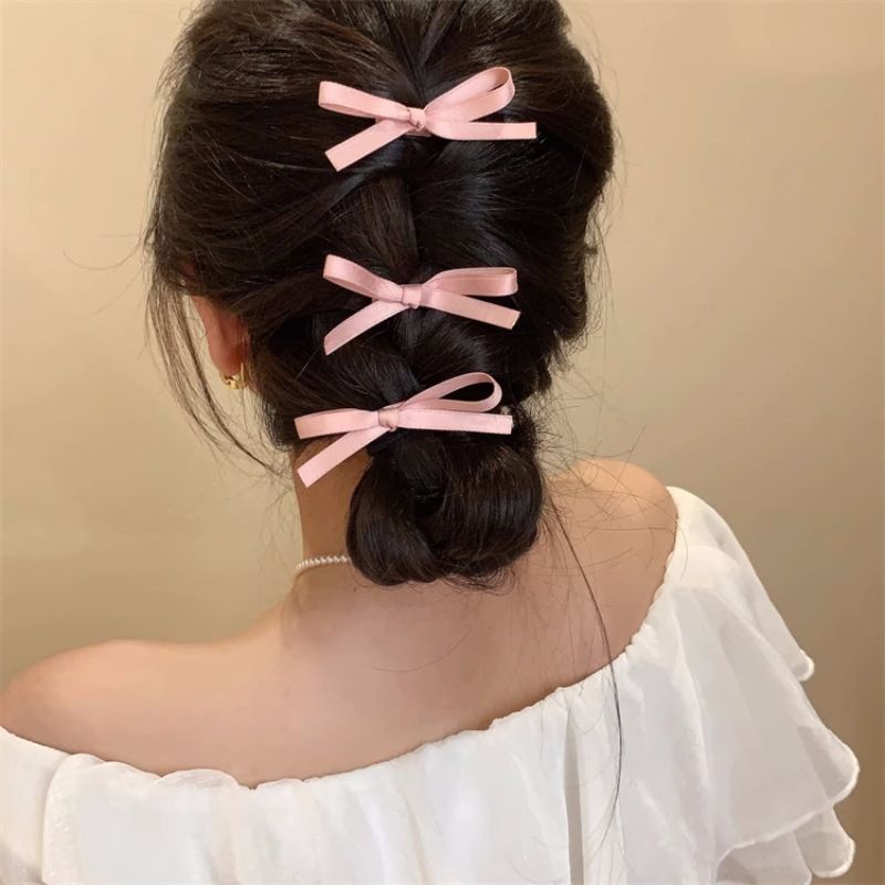 Hair Ribbon 12PCS Hair bows Clips Bowknot Satin Hair Ribbon for Women Girls view 5