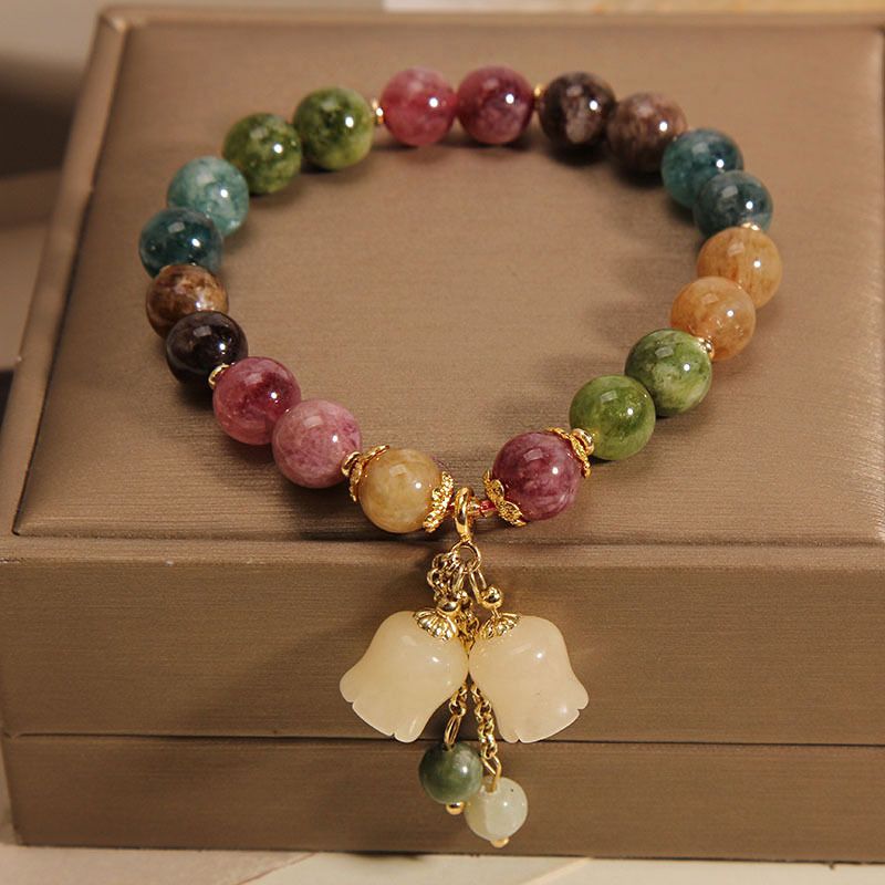 Healing Crystal Bracelets Bead Bracelet-Assote Natural Colored Tourmaline Bracelet view 3