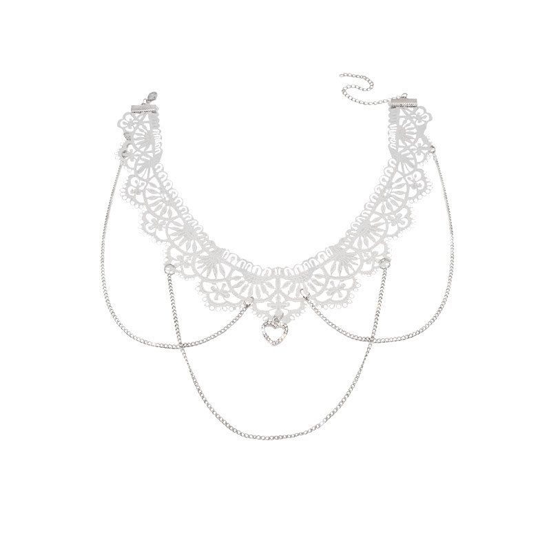 Lace Gothic Style Tassel Pendant Choker Lace Choker Necklace Gothic Jewelry