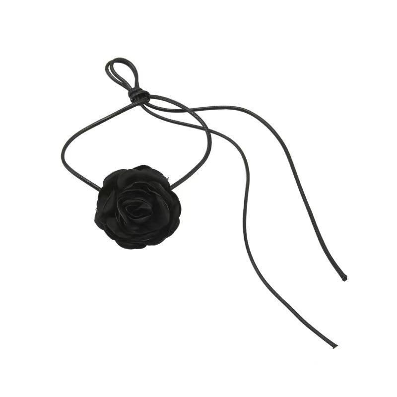 2PCS Flower Choker Necklace for Women Girls - Adjustable Lace-up Design