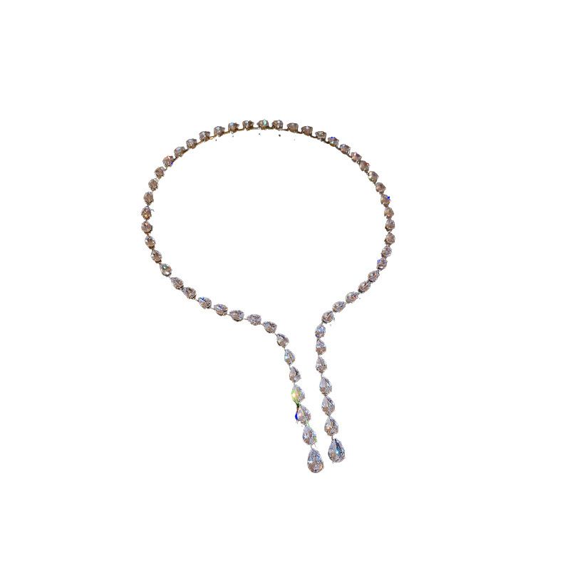 Rhinestone Choker Necklaces Crystal Rhinestone Necklace Y Teardrop Necklace