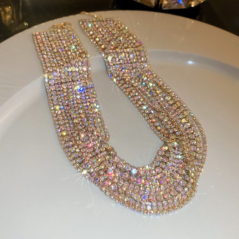 Fashion Rhinestones Necklaces Layered Choker Necklaces Crystal Body Chain view 2