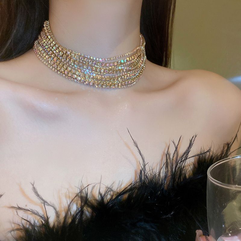 Fashion Rhinestones Necklaces Layered Choker Necklaces Crystal Body Chain view 3