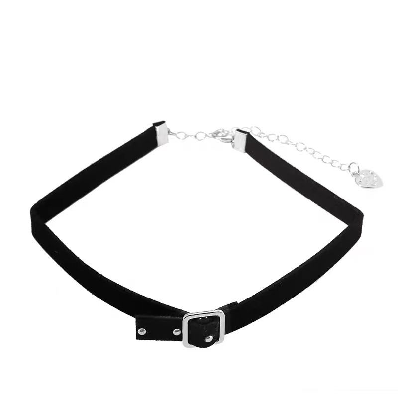 PU Leather Choker, Boho Hippie , Faux Leather Layered Black Choker Necklace