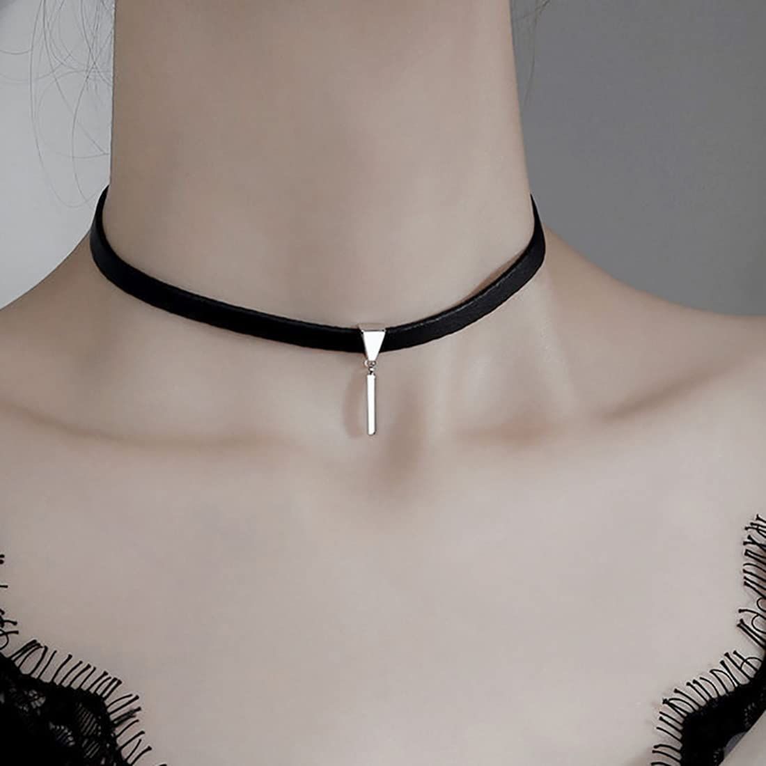 Gothic Cross Necklace for Women Black Choker Punk Vintage Cross Pendant view 5