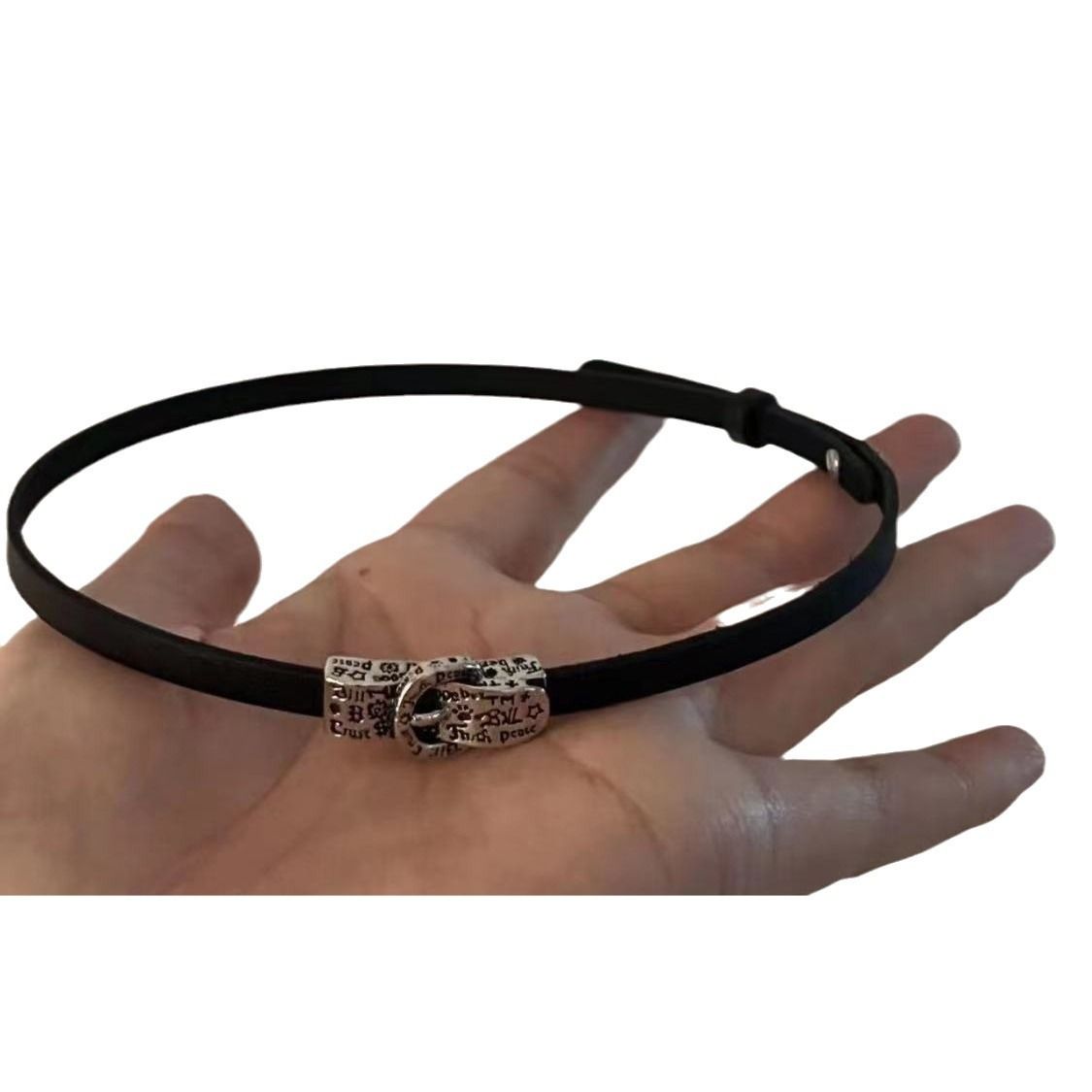 PU Leather Choker Necklaces for Women-Heart Punk Rock Adjustable Black Collar