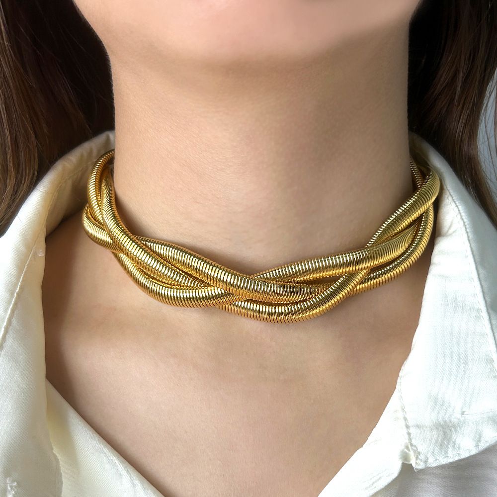 African Necklaces for Women Chunky Gold Choker Necklace Statement Egyptian view 2