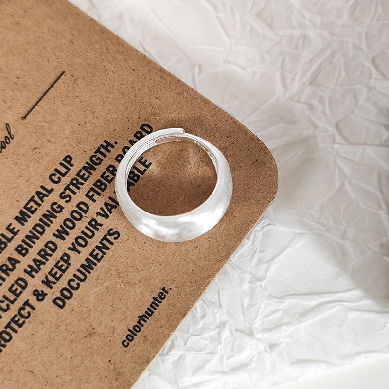 Silver Handmade Wide Convex Band Ring view 2