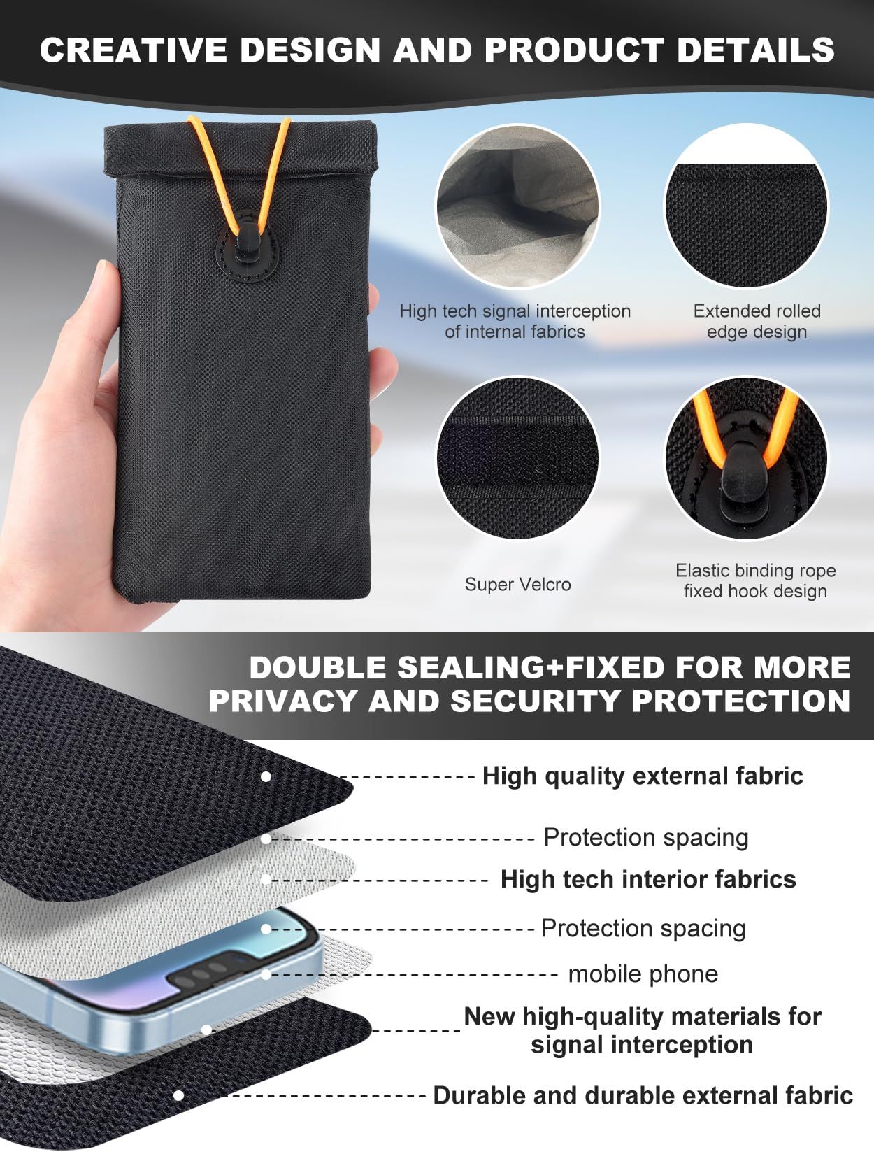 Case Wallet with Bag for Key Phone Card Holder with Pouch Signal Blocking GPS view 2