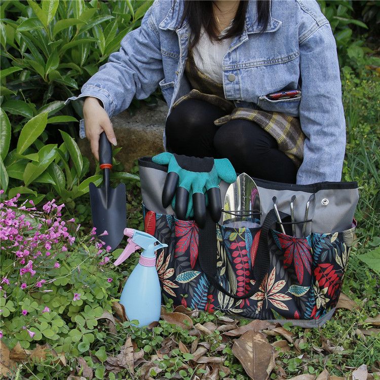 Garden Tool Bag, Garden Tote Storage Bag with 8 Pockets, Women Men Garden view 5