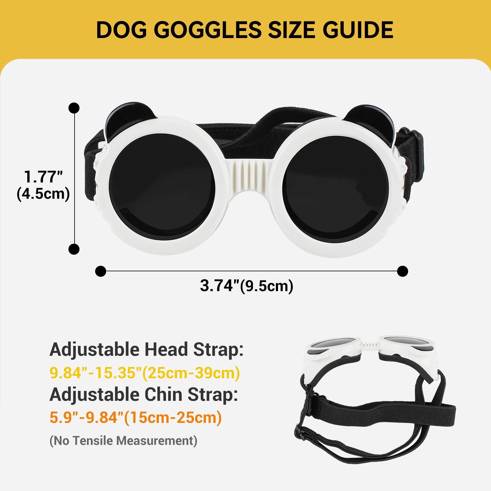 Dog Goggles for Small Dog UV/Wind/Dust Protection Dog Sunglasses for Small view 4