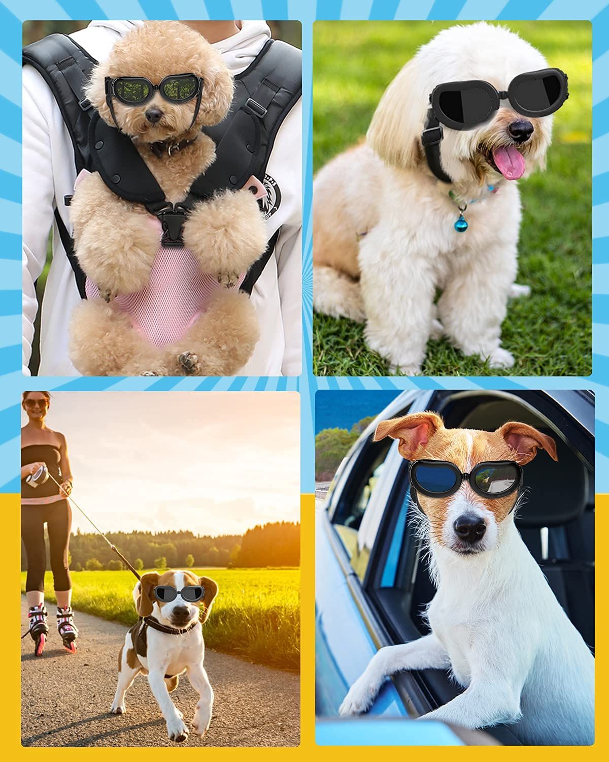 Dog Sunglasses Small Breed Dogs Goggles UV Protection view 4