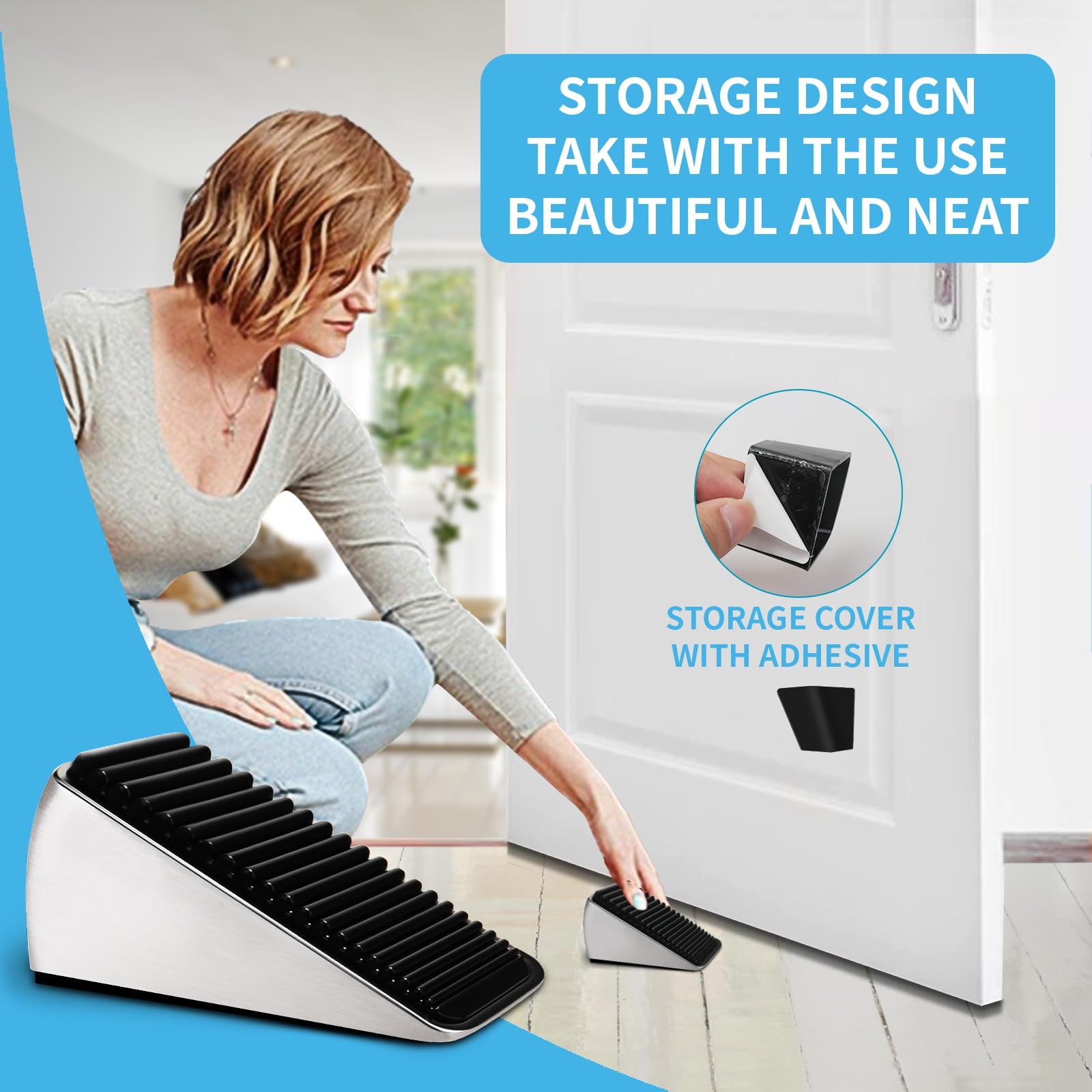 Strongest Large Door Stopper - Heavy Duty Tall Door Stop Wedge Door Stoppers view 5