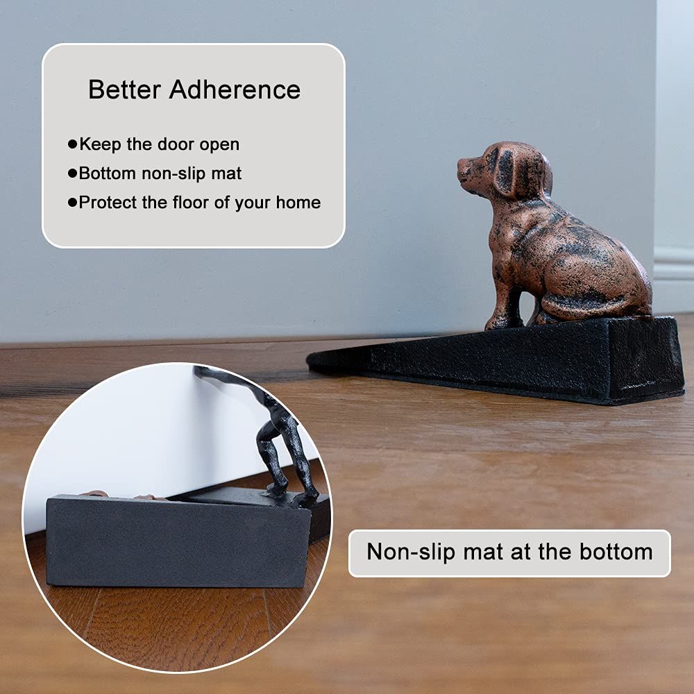Heavy Duty Cast Iron Cute Dog Door Stops view 2
