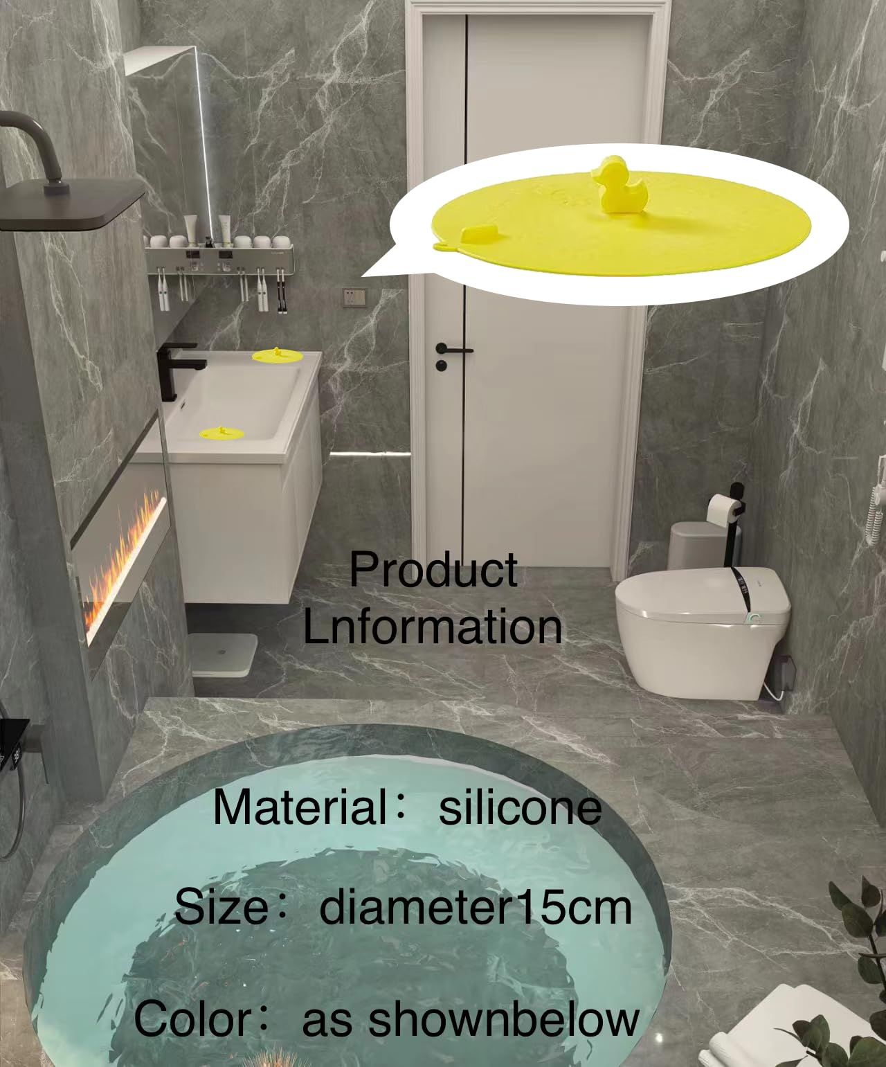 Yellow Duck Floor Drain Cover - Cute and Practical Bathroom Accessory view 4
