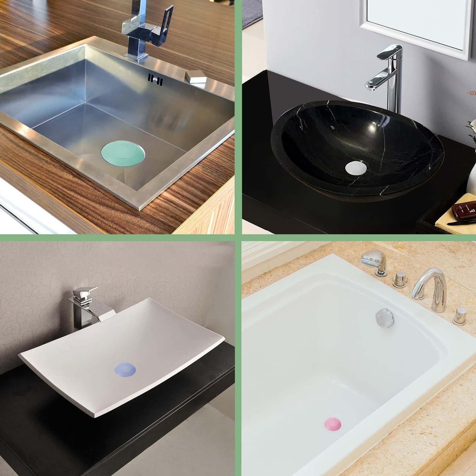 5 Packs Sink Stopper Silicone Bathtub Stopper view 5