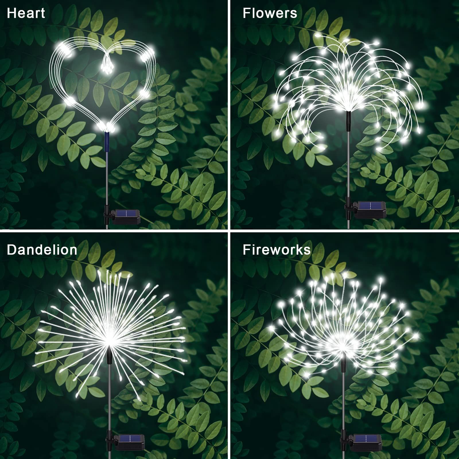 Solar Firework Lights, Garden Lights 4 Pack 120 LED Decorative Lights, Solar view 4
