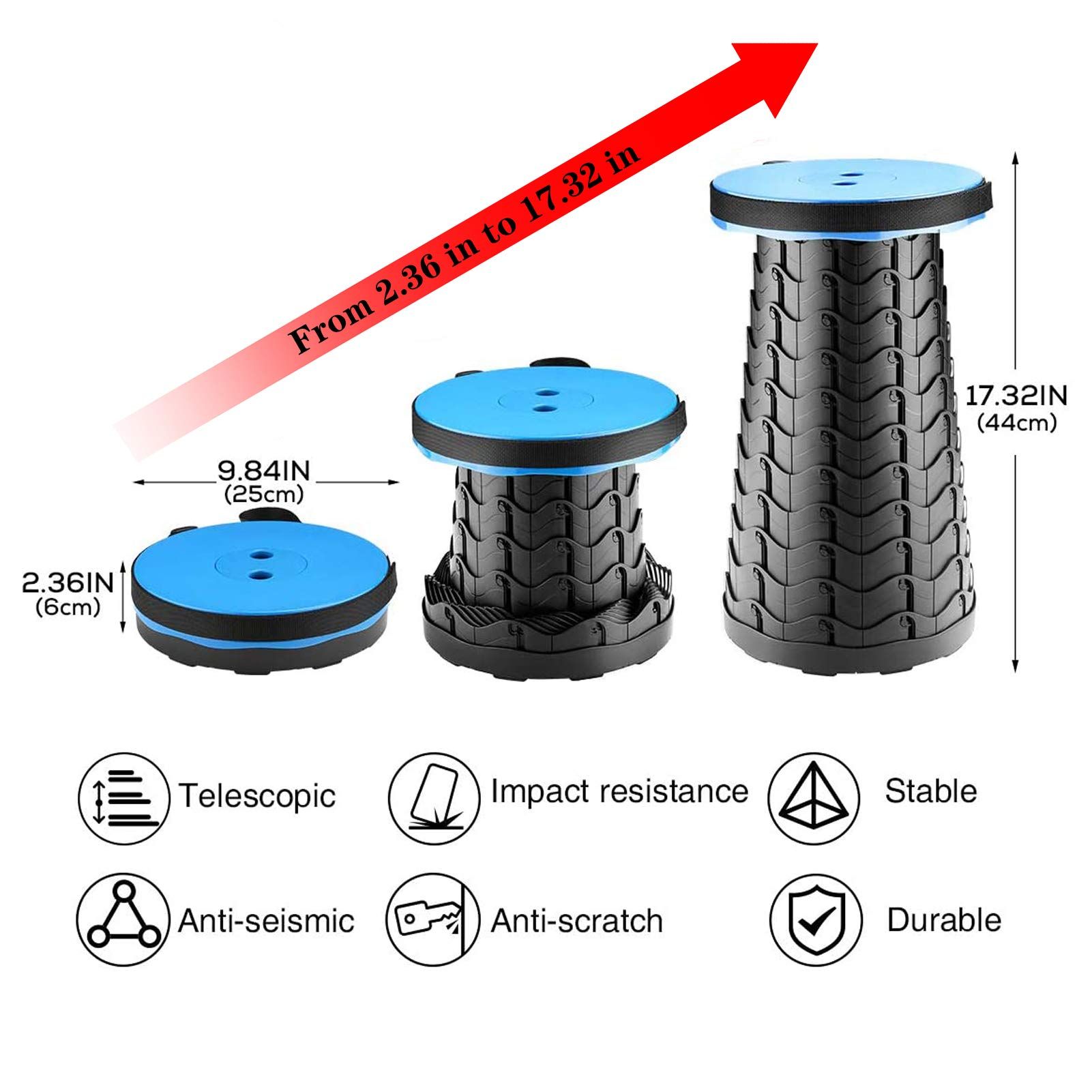 Portable Telescoping Stool view 2