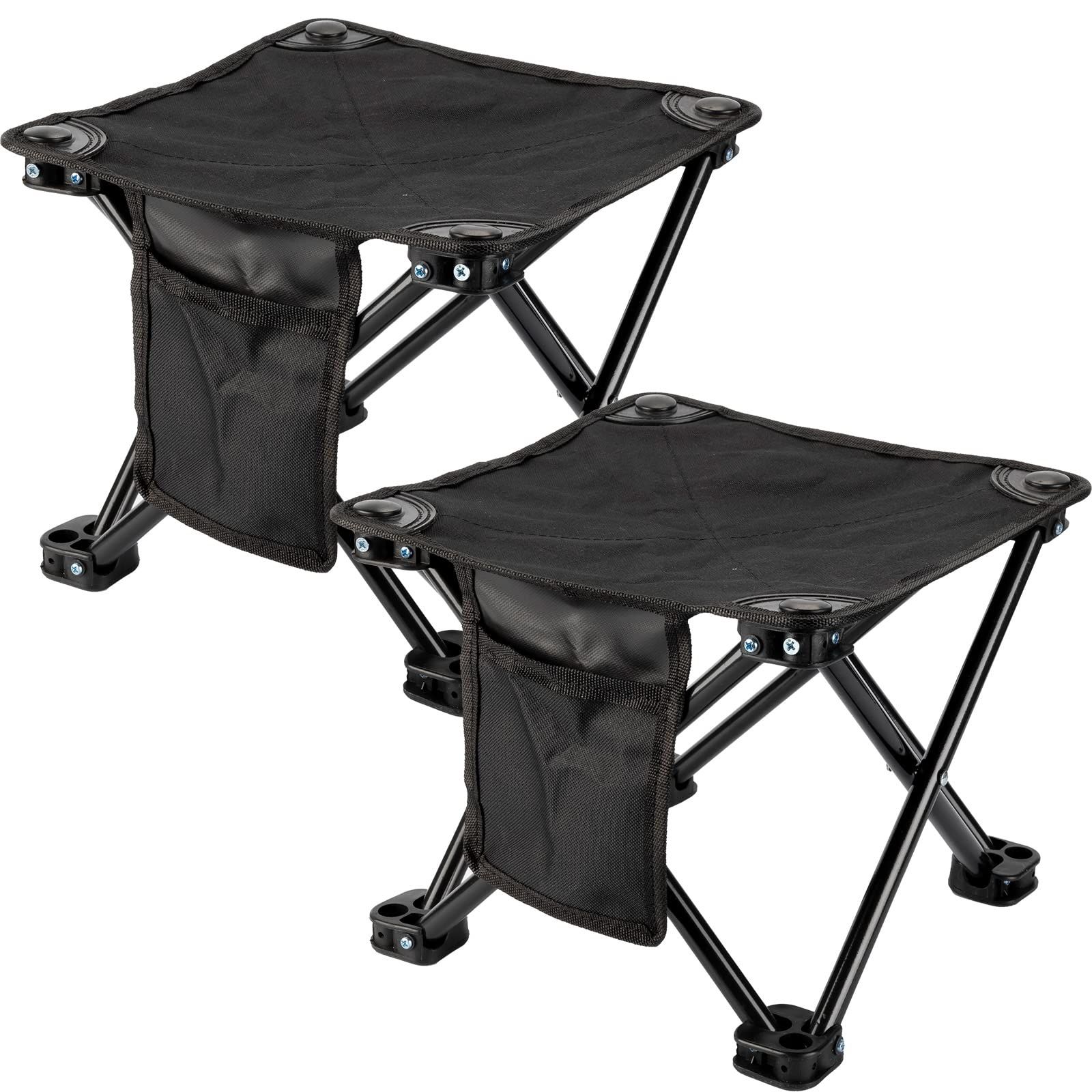 2 Pcs Camping Stool Small Lightweight Sturdy Portable Stool with Side Pocket